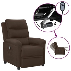 Fauteuil inclinable électrique Marron foncé Tissu 
