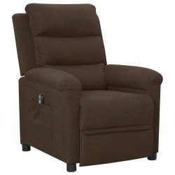 Fauteuil inclinable électrique Marron foncé Tissu 