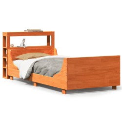Cadre de lit sans matelas cire marron 75x190 cm bois pin massif 