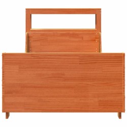 Cadre de lit sans matelas cire marron 75x190 cm bois pin massif 