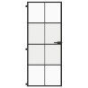 Porte intérieure mince noir 83x201,5 cm verre trempé aluminium 