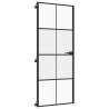 Porte intérieure mince noir 83x201,5 cm verre trempé aluminium 