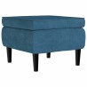 Tabouret avec pieds en bois Bleu Velours 