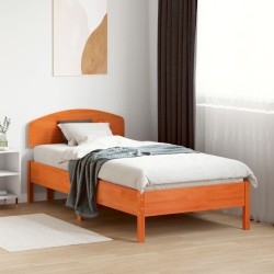 Tête de lit cire marron 90 cm bois massif de pin 