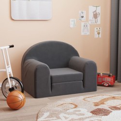 Canapé-lit pour enfants anthracite peluche douce 