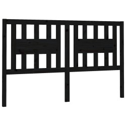 Tête de lit Noir 186x4x100 cm Bois massif de pin 