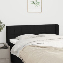 Tête de lit avec oreilles Noir 147x16x78/88 cm Tissu 