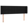 Tête de lit avec oreilles Noir 147x16x78/88 cm Tissu 