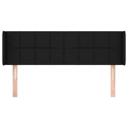 Tête de lit avec oreilles Noir 147x16x78/88 cm Tissu 