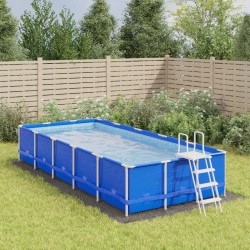 Bâche de piscine gris clair 640x321 cm géotextile polyester 