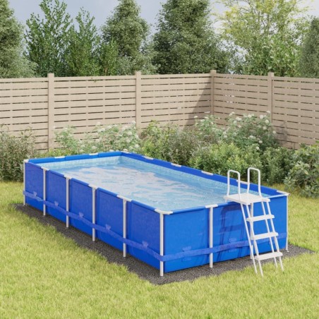 Bâche de piscine gris clair 640x321 cm géotextile polyester 