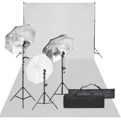 Kit de studio photo avec éclairage et toile de fond 