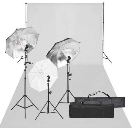 Kit de studio photo avec éclairage et toile de fond 