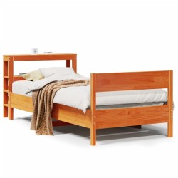 Cadre de lit sans matelas cire marron 90x190 cm bois pin massif 