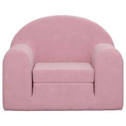 Canapé-lit pour enfants rose peluche douce 