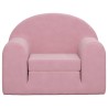 Canapé-lit pour enfants rose peluche douce 