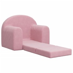 Canapé-lit pour enfants rose peluche douce 