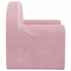 Canapé-lit pour enfants rose peluche douce 
