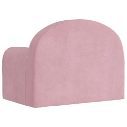 Canapé-lit pour enfants rose peluche douce 