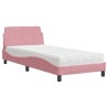 Lit avec matelas rose 80x200 cm velours 