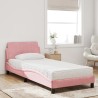 Lit avec matelas rose 80x200 cm velours 