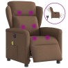 Fauteuil inclinable de massage électrique marron tissu 