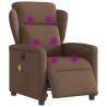 Fauteuil inclinable de massage électrique marron tissu 