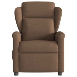 Fauteuil inclinable de massage électrique marron tissu 