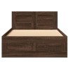 Cadre de lit et tête de lit sans matelas chêne marron 75x190 cm 