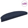 Tapis d'escalier autocollant 20 pcs bleu 65x21x4 cm 