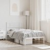 Cadre de lit métal sans matelas avec tête de lit blanc 90x200cm 