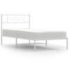 Cadre de lit métal sans matelas avec tête de lit blanc 90x200cm 