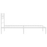 Cadre de lit métal sans matelas avec tête de lit blanc 90x200cm 