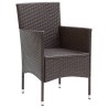 Ensemble à manger de jardin 3 pcs Marron 