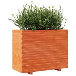 Jardinière cire marron 90x40x72 cm bois de pin massif 