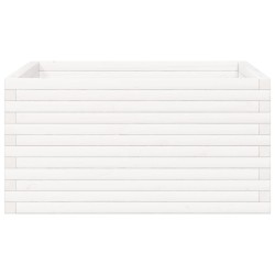 Jardinière blanc 90x90x46 cm bois de pin massif 
