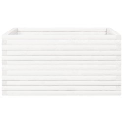 Jardinière blanc 90x90x46 cm bois de pin massif 