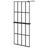 Paroi de douche avec étagère Noir 80x195 cm Verre ESG&Aluminium 
