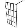 Paroi de douche avec étagère Noir 80x195 cm Verre ESG&Aluminium 