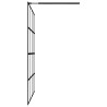 Paroi de douche avec étagère Noir 80x195 cm Verre ESG&Aluminium 