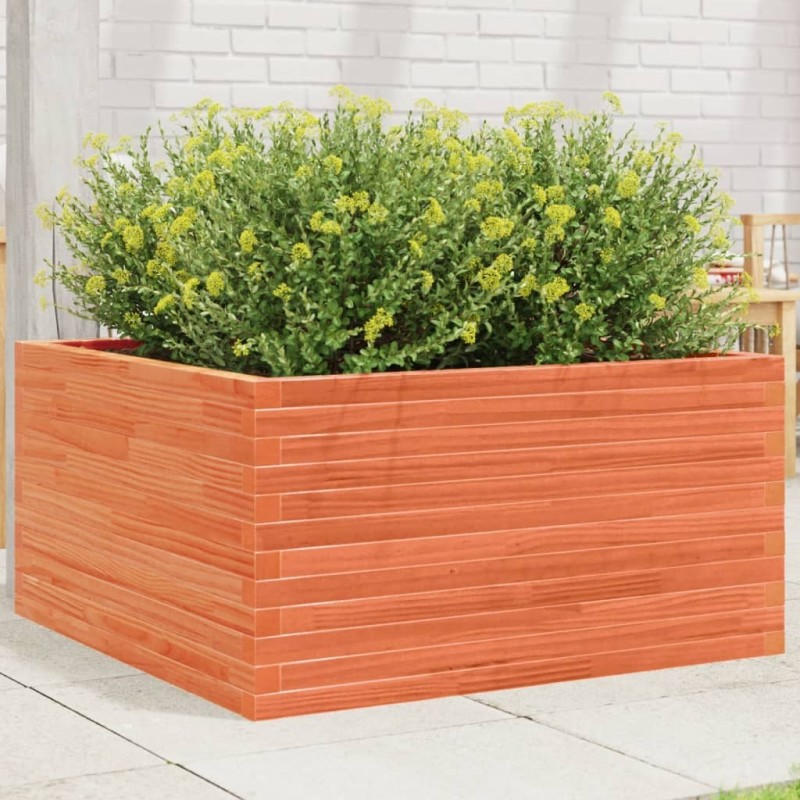 Jardinière cire marron 90x90x46 cm bois de pin massif Jardinière cire marron 90x90x46 cm bois de pin massif