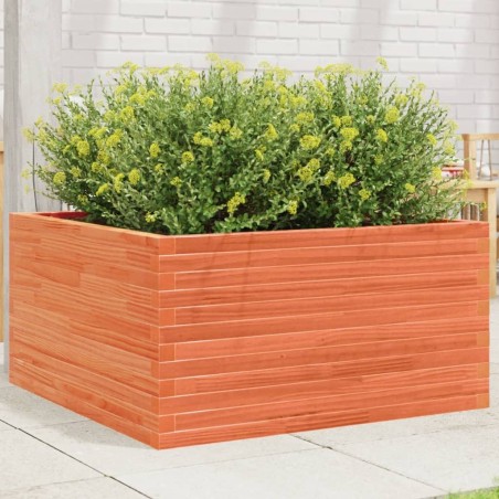 Jardinière cire marron 90x90x46 cm bois de pin massif 