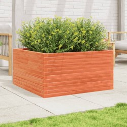 Jardinière cire marron 90x90x46 cm bois de pin massif 