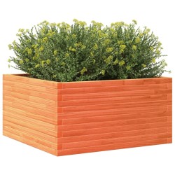 Jardinière cire marron 90x90x46 cm bois de pin massif 