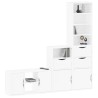 Meubles TV 4 pcs avec rangement ODDA blanc bois de pin massif 
