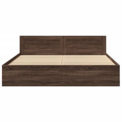 Cadre de lit avec tête de lit chêne marron 180x200 cm 