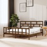 Cadre de lit sans matelas marron miel bois massif 200x200 cm 