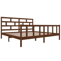 Cadre de lit sans matelas marron miel bois massif 200x200 cm 