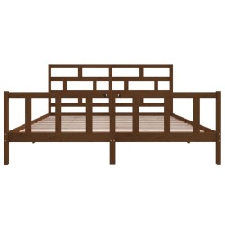 Cadre de lit sans matelas marron miel bois massif 200x200 cm 