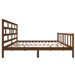 Cadre de lit sans matelas marron miel bois massif 200x200 cm 